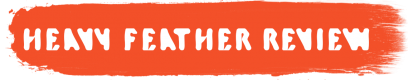 Heavy Feather Review's orange logo.